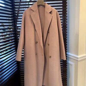 NWOT ACNE STUDIOS DOUBLE FACE Pink Long Wool Cashmere Coat Size 34
